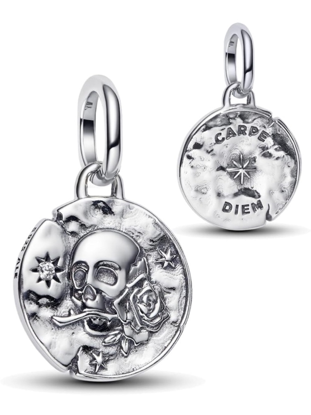 Carpe Diem Skull Medallion Charm